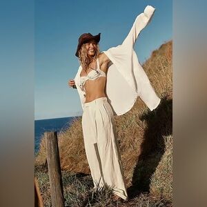 Free People Lyla linen trouser pants